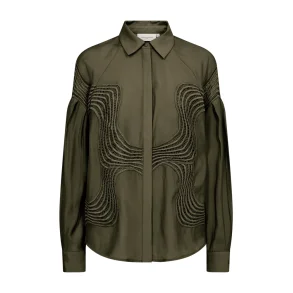 Molly shirt Copenhagen Muse, ivy green melange