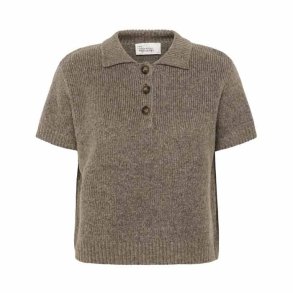 Paloma knit polo My Essential Wardrobe, brown melange