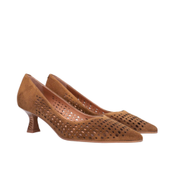 Billi Bi Pumps, tabac babysilk suede