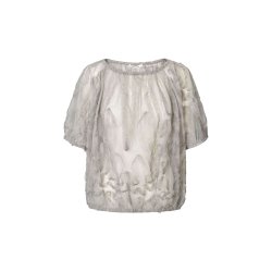 Delva splash netting elasticated top Rabens Saloner, silver grey