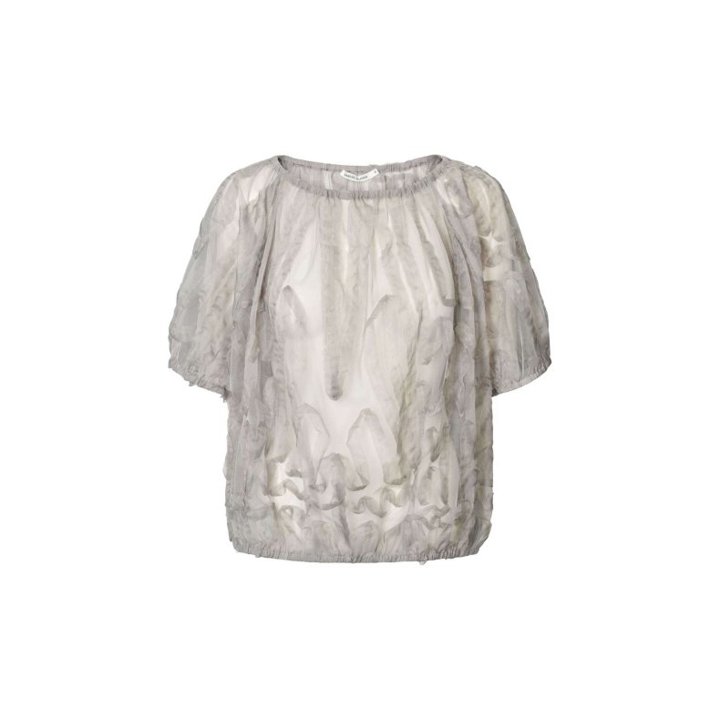 Delva splash netting elasticated top Rabens Saloner, silver grey