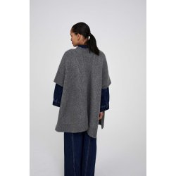 Dorris sheep knit cape Rabens Saloner, grey melange