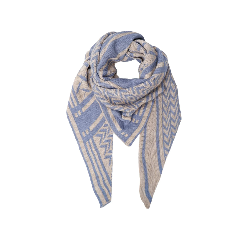 Bcbex triangle scarf Black Colour, lt. blue