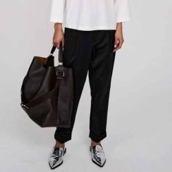 Raina cotton fusion pleat pants Rabens Saloner, pirate black