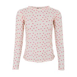 Black Colour Annie mesh blouse, red dot