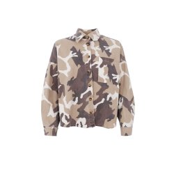 Tess shirt jacket Black Colour, Brown Camou