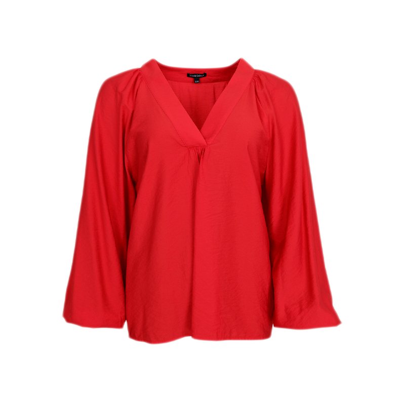 Luisa raglan blouse Black Colour, red