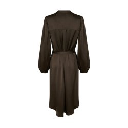 Rolana heavy sateen dress Neo Noir, dark brown