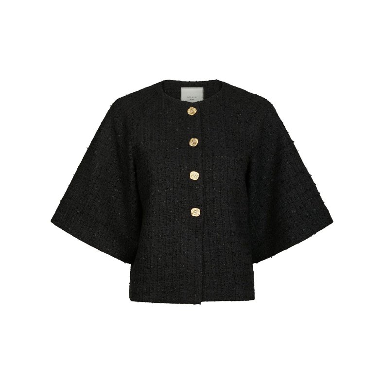 Rosella Boucle Mini Jacket Neo Noir, black
