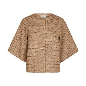 Rosella boucle mini jacket Neo Noir, taupe