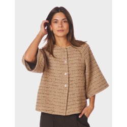 Rosella boucle mini jacket Neo Noir, taupe