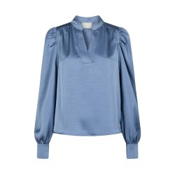 Rosslyn heavy sateen blouse Neo Noir, smoke blue