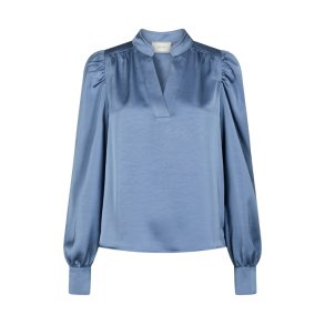 Rosslyn heavy sateen blouse Neo Noir, smoke blue