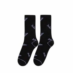 Sanira cotton blend socks Lala Berlin, black/white logo
