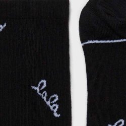 Sanira cotton blend socks Lala Berlin, black/white logo