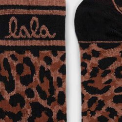 Sanira cotton blend socks Lala Berlin, dark brown leo