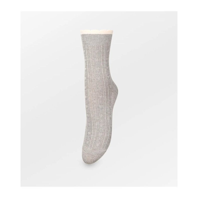 Scallop sock Beck Sndergaard, grey melange