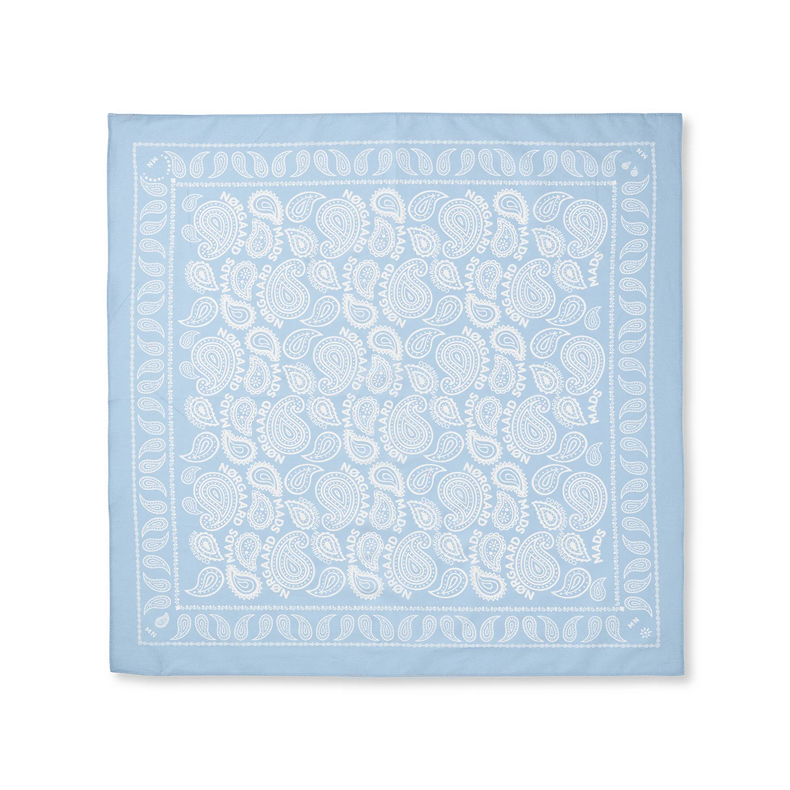Soft cotton paisley solid scarf Mads N�rgaard, cashmere blue
