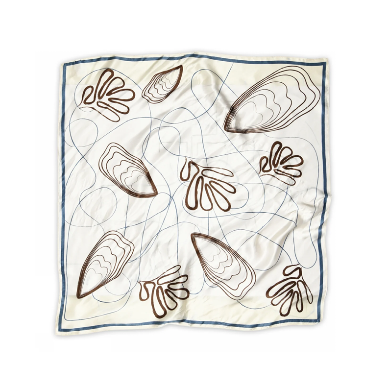 Melody silk scarf Sneaky Fox, buttercream