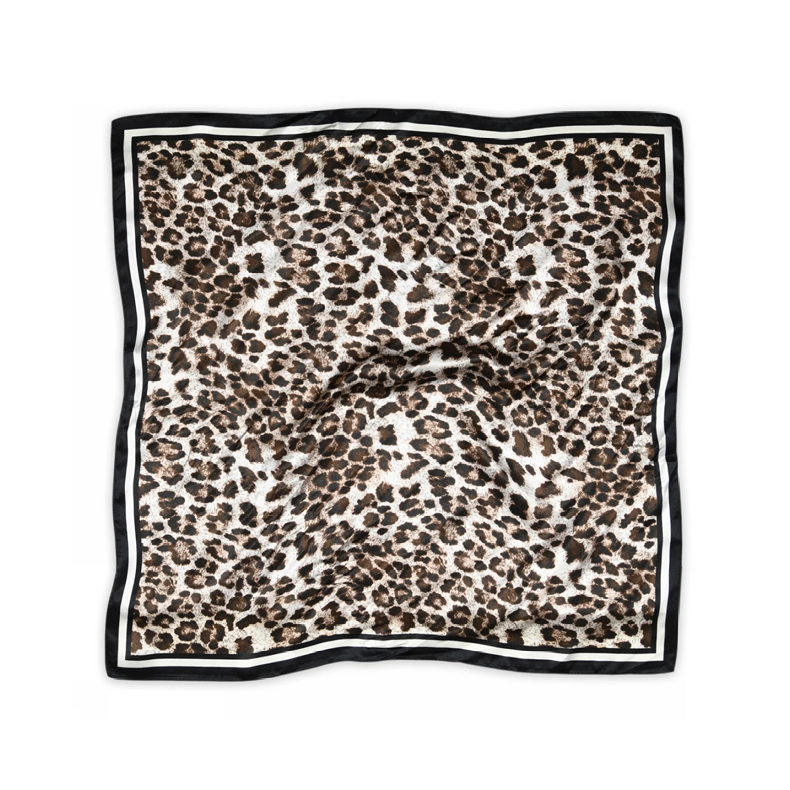 Leony silk scarf Sneaky Fox, dark brown
