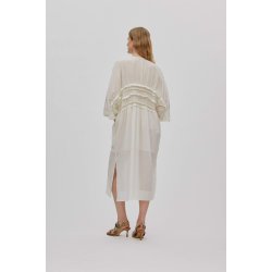 Ina voile frill gathered dress Rabens Saloner, chalk