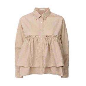 Shaker poplin frill shirt Rabens Saloner, powder