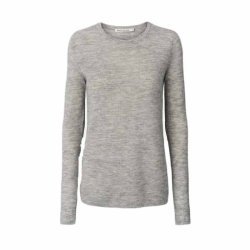 Shauna waffled knit long sleeve top Rabens Saloner, grey melange