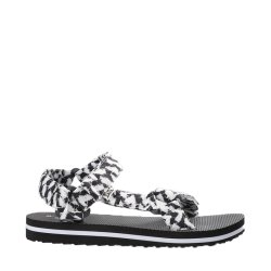Sandal sona Lala Berlin, printed ripstop swoosh black/white