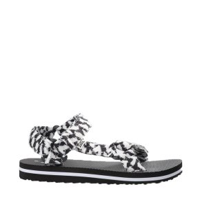 Sandal sona Lala Berlin, printed ripstop swoosh black/white