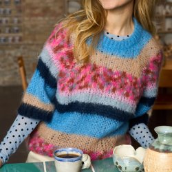 Sophie striped jumper Black Colour, blue multi