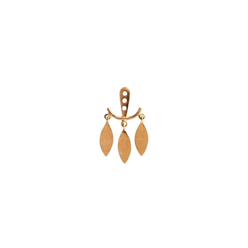 Dancing three leaves behind ear Stine A, gold