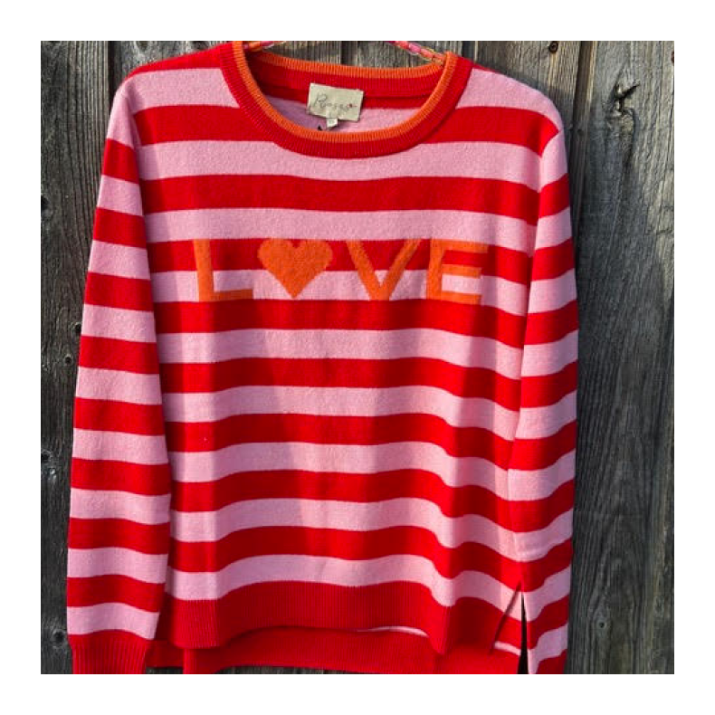 Lulu's Love Cashmere stripe, rose/red/orange