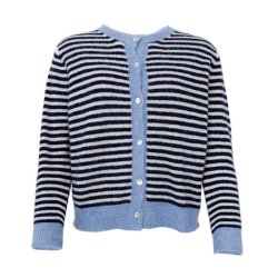 Black Colour Dell striped knit cardigan, navy