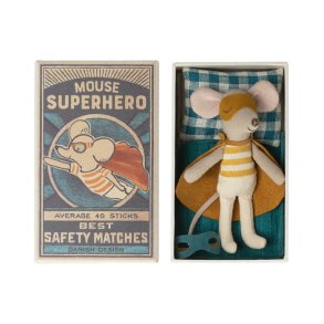 Superhelt mus Maileg, lillebror i kasse