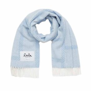 Svea wool mix scarf Lala Berlin, blue/white