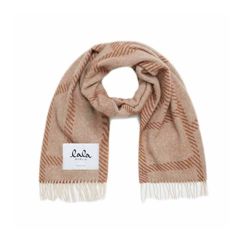 Svea wool mix scarf Lala Berlin, brown/beige