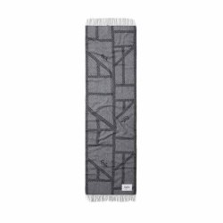 Svea wool mix scarf Lala Berlin, light grey melange/black