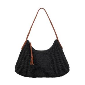 Paper straw ariya bag Beck Sndergaard, black