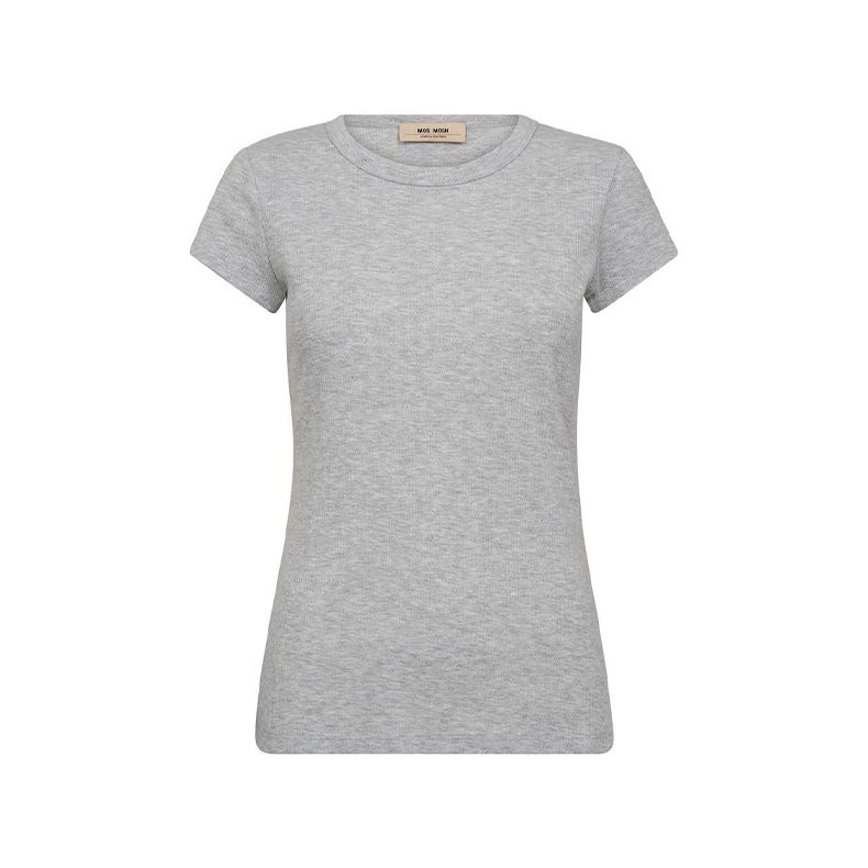 Lago o-ss tee Mos Mosh, light grey melange