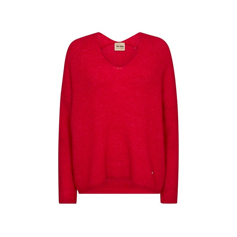 Thora v-neck knit Mos Mosh, chinese red