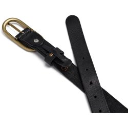 Narrow belt Depeche, black/brass