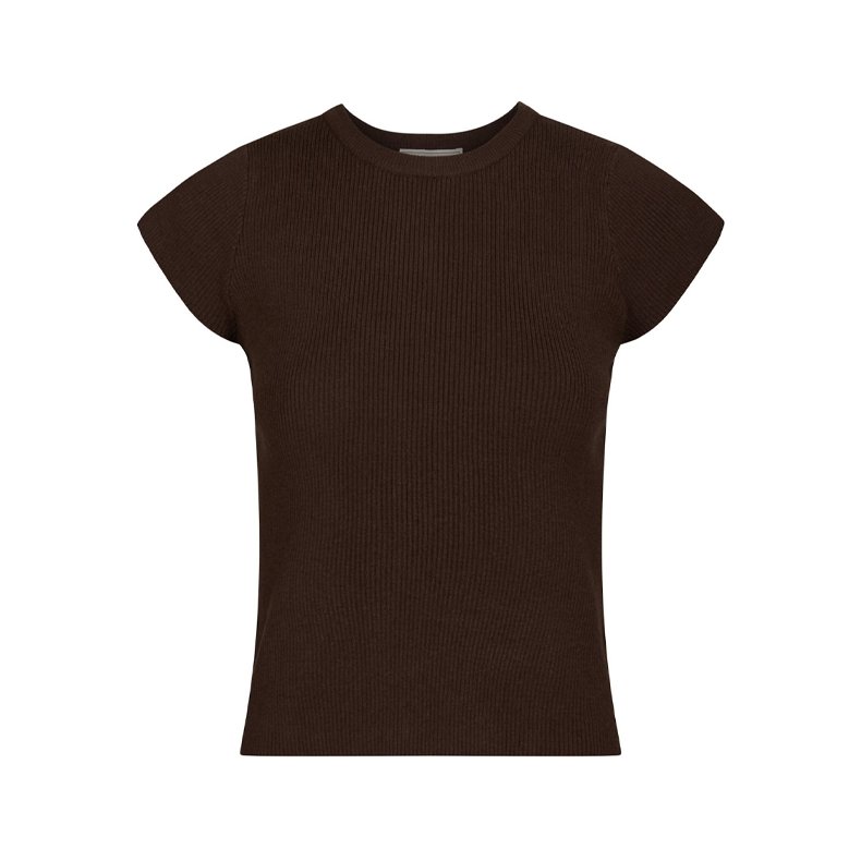 Tirra knit tee Neo Noir, brown