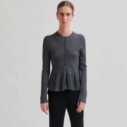 Tova knit cardigan Second Female, grey melange