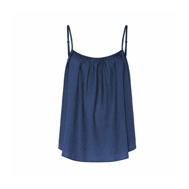 Vancouver Linen sl top Frau, deep cobalt