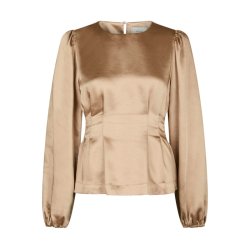 Vanya crushed sateen blouse Neo Noir, gold