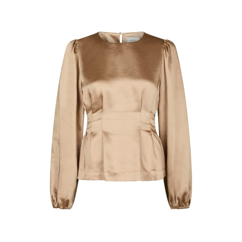 Vanya crushed sateen blouse Neo Noir, gold