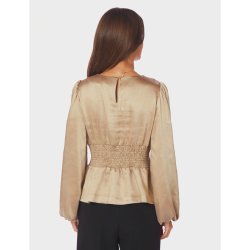 Vanya crushed sateen blouse Neo Noir, gold