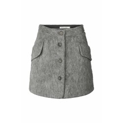 Olympia fuzzy skirt Rabens Saloner, grey melange