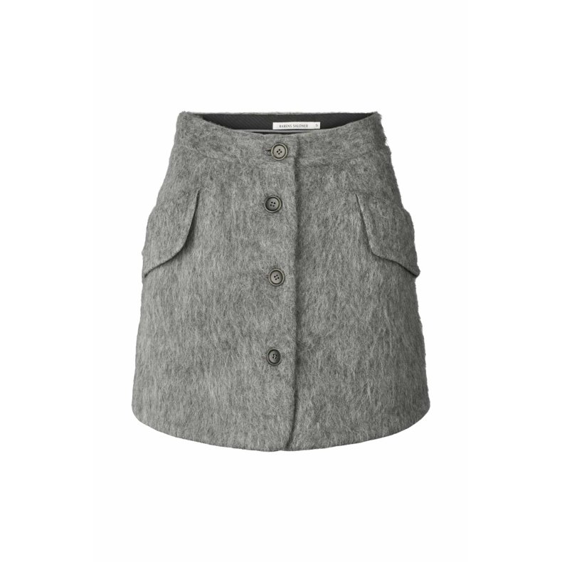 Olympia fuzzy skirt Rabens Saloner, grey melange