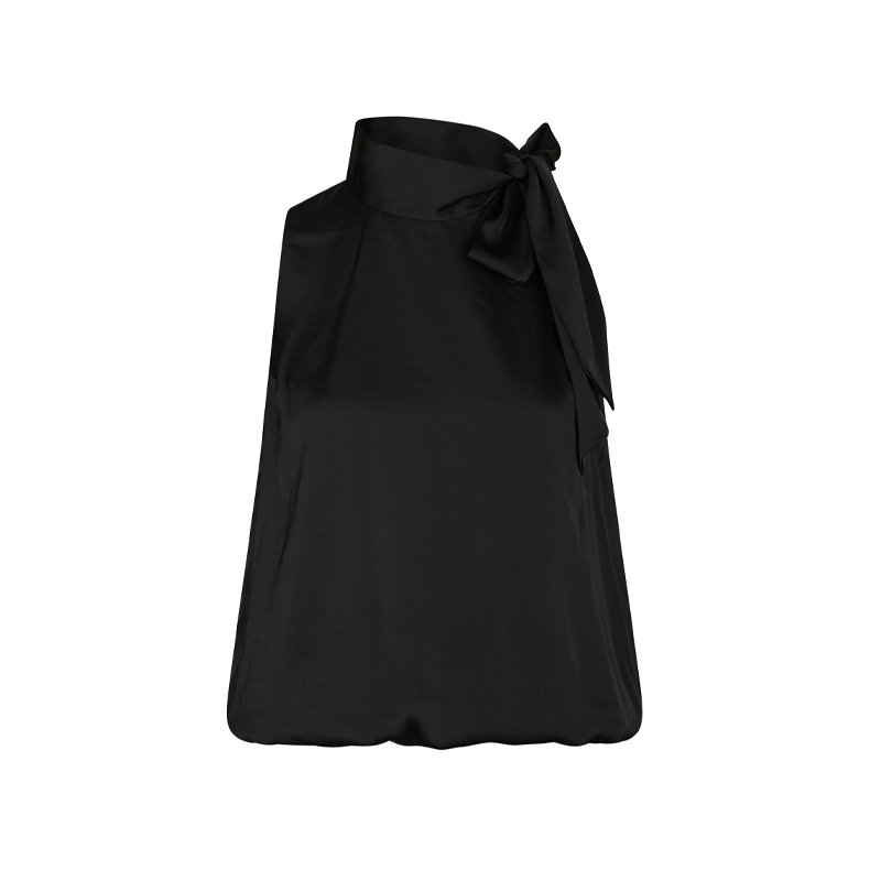 Veda drapy satin top Neo Noir, black